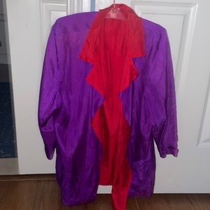 Silk jacket, reversible, purple-red.